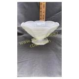 Milk glass pedestal bowl
