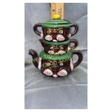 Vintage Japan ware stacking bulldog tea set