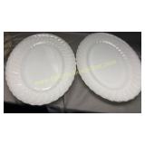 Pair of fire king platters