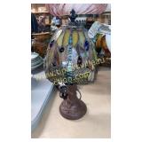 Small stain glass nightstand lamp