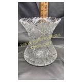 Heavy cut crystal vase