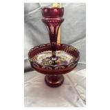 Ruby cut to clear sparrow epergne