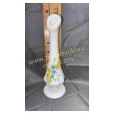 Fenton hand painted bud vase