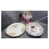 3 hand painted plates/bowl