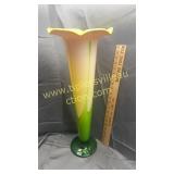 Large art glass trumpet vase