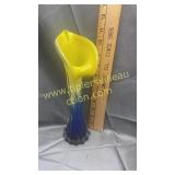 Jack on the pulpit art glass vase yellow