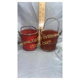 2 wood berry buckets