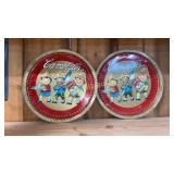 2 metal campbells soup trays