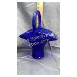 Cobalt glass basket