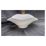 Milk glass westmoreland folded bowl