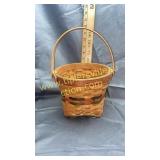 Longaberger round basket red blue and green