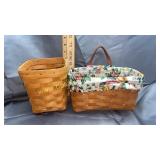 Longaberger wall basket with floral liner and