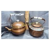 2 copper tea pots