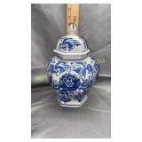 Blue and white ginger jar