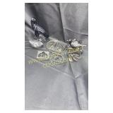 Pewter pieces, carving and other