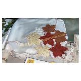 Leaf appliqué tablecloth
