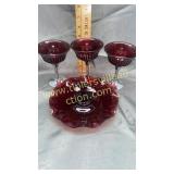 Group of ruby glassware