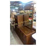 Oak dresser mirror and nightstand