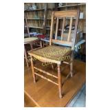 Walnut side chair straight back