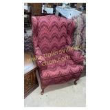 Burgundy wingback chair