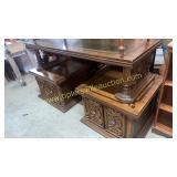 Retro coffee table and end table set 3pcs