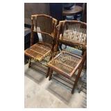 Pair of vintage bamboo folding chairs