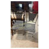 Pair of metal folding chairs