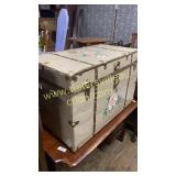 Painted flat top trunk