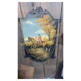 Fox hunt painting on board