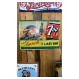 Modern tin 7up sign