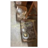 Two boxes of crystal and press cut glassware