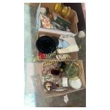 Three boxes of glassware and collectibles