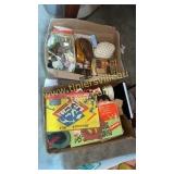 Two boxes of vintage games and collectibles