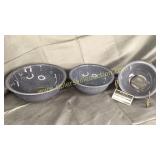 Pyrex granite gray speckled nesting bowls rare