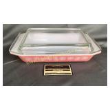 Pyrex pink daisy space saver with lid