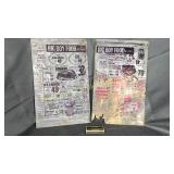 Vintage tin grocery store sale ads