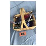 Basket of Avon cologne bottles