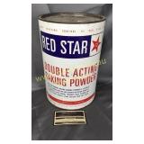Red star baking powder tin