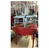 Kids wooden table and 2 chairs