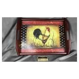 Decorative rooster tray