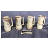 4 Frankoma desert gold handled cups