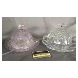 Pair of butter dishes