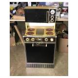 Large scale vintage sears metal toy stove and