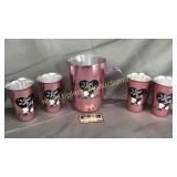 Aluminum I love Lucy pitcher and tumblers