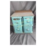 Blue four drawer bin