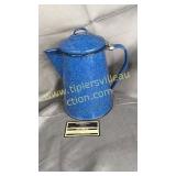 Blue enamel ware kettle