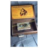 Old soap box and Chocolate box with thread- wood s