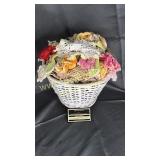 Basket of doilies and crochet