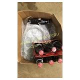 Box of vintage snack sets and Coca-Cola bottles