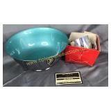 Silverplate bowl and cup